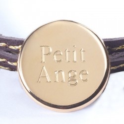 leather bracelet round medal to engrave