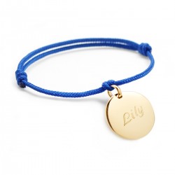 personalised cord bracelet gold plated