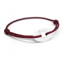 Sterling silver men's cord bracelet to personalise